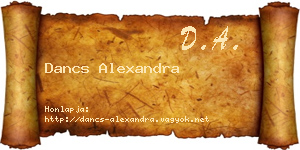 Dancs Alexandra névjegykártya